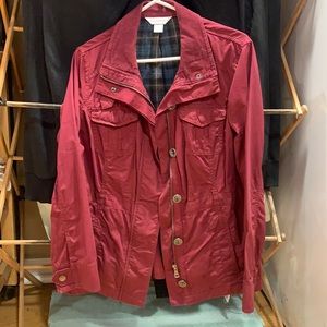 maroon coo / button up jacket with flannel inside